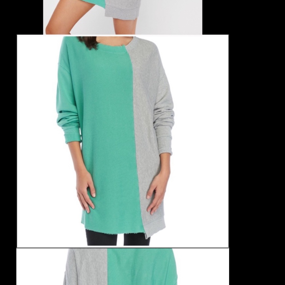 Free People Distressed Oversized Sweatshirt